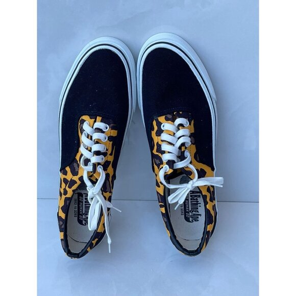 A Bathing Ape Authentic Vans Womens Lace Up Old Skool Sneakers Black Leopard 8 - Picture 3 of 11